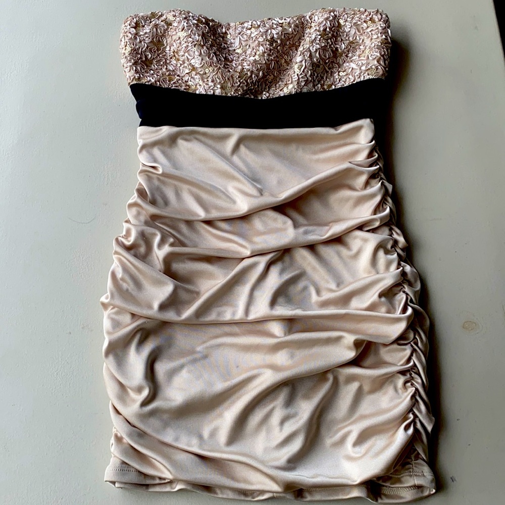 Short Gold Homecoming/Prom Dress